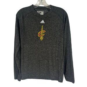 Adidas Mens Cleveland Cavaliers Long Sleeve Tshirt Gray Size Small